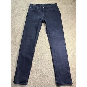 Levis 511 Jeans Men 32x34 Black Straight Leg Mid Rise Preppy Casual